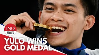 Carlos Yulo wins floor exercise gold medal in Paris Olympics [upl. by Earised806]