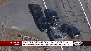 Police pursue vehicle from New Hampshire to Massachusetts [upl. by Neelyt778]