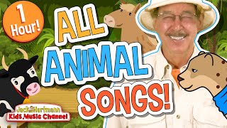 All ANIMAL Songs  ONE HOUR of FUN ANIMAL Songs for KIDS  Jack Hartmann [upl. by Mendelson]