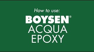 How to use BOYSEN Acqua Epoxy [upl. by Ahk]