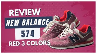 NEW BALANCE 574 RED 3 COLORS REVIEW [upl. by Hadias]