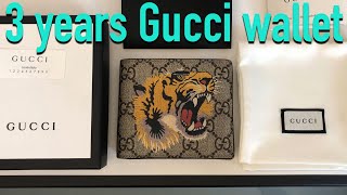 Gucci GG Supreme Tiger Wallet 3 years review  clean amp care [upl. by Arihsak]