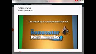 The Following is a paid presentation for the Renovator paint runner pro [upl. by Elah]