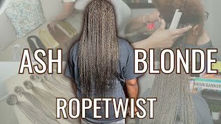 ASH BLONDE ROPETWIST INSTALL  MEDIUM SENEGALESE TWIST [upl. by Eilagam610]