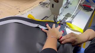 Sewing piping welt car seat upholstery [upl. by Monjo]