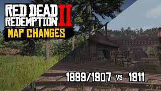 RDR2  Map Changes 18991907 vs 1911 RDR vs RDR2 [upl. by Soloma53]