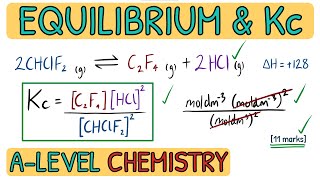 Equilibrium Constant Kc  Exam Question Walkthrough｜AQA A Level Chemistry [upl. by Sllew]