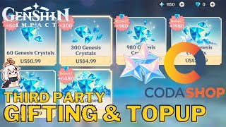 How to Gift amp Topup in Genshin Impact using CodaShop [upl. by Ykcin]