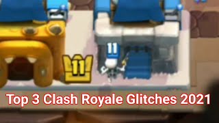 Top 3 AMAZING Clash Royale Glitches Working 2021 [upl. by Akirdna]