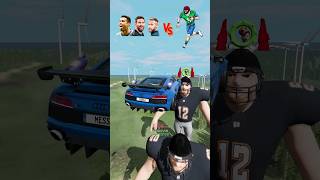 Top Footballers vs American Soccers Player Jump Challenge beamngdrive shorts football fifa [upl. by Trammel976]