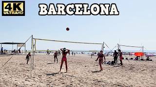 Barcelona Beach Walking Tour  Playa Sant Miquel 2024 Barcelona Spain 4K 60ftps [upl. by Mota]