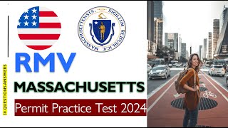 RMV Permit Practice Test 2024 Massachusetts DMV Written Knowledge Test [upl. by Dorehs]