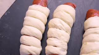 HOMEMADE PRETZEL DOGS RECIPE SO SOFT SO DELICIOUS  SAM THE COOKING GUY [upl. by Ydnelg295]