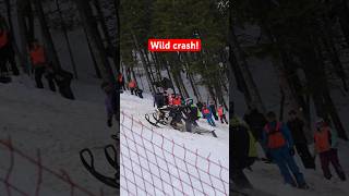 Gnarliest crash I saw at the world championship hill climb race in Jackson hole shorts fail [upl. by Adriel]