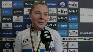 Lotte Kopecky  Interview at the finish  World Championships Road Race Zürich 2024 [upl. by Rozanna610]