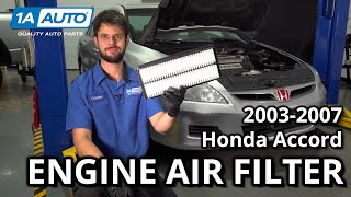 How to Replace Engine Air Filter 20032007 Honda Accord [upl. by Wenonah]