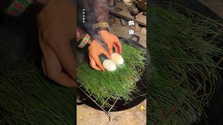 Ancient method of smoking eggs with pine needles shorts shortvideo rurallife [upl. by Durkee]