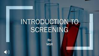 Basic introduction of screening by MSR [upl. by Anazus]