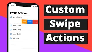 Swift Custom TableView Swipe Actions 2021 Xcode 12 Swift 5  iOS Development [upl. by Christa]