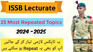 ISSB Most Important and Repeated Lecturate  Public speaking Topics [upl. by Siahc]