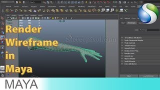 How to Render Wireframe in Maya Software Render [upl. by Feinstein]