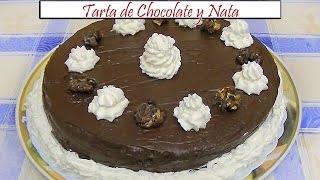 Tarta de Chocolate y Nata  Receta de Cocina en Familia [upl. by Cotterell994]