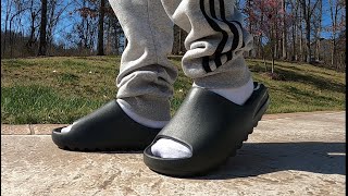 YEEZY Slides  Dark Onyx  Sizing Information amp Color Comparison [upl. by Laen]