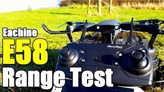 Eachine E58 Drone Range Test How far will it go and The Wifi FPV [upl. by Ingra]