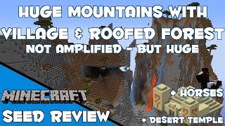 Huge Savanna Mountains w Village amp Roofed Forest  Minecraft Seed [upl. by Adler]