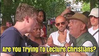 Speakers Corner  Gets Heated  Faux Outrage From a Genocide Apologist Atheist v Christian  ft Bob [upl. by Amadas]