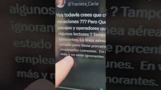 TRANIELA LLORA Y MIENTE POR AEROLÍNEAS ARGENTINAS HAY QUE PRIVATIZARLA O CERRARLA [upl. by Deborah]