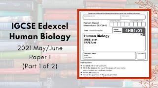 2021 MayJune Paper 1 IGCSE Human Biology 4HB1  Part 2 of 2 Q5Q8 [upl. by Anaehs]