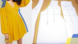 HOW TO DRAFT WRAP DRESS PATTERNS  KIM DAVE [upl. by Arted616]