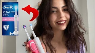 ŞARJLI DİŞ FIRÇASI MUCİZESİ 💙  OralB Vitality 100 İncelemesi [upl. by Troth387]