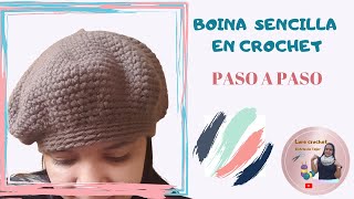 BOINA SENCILLA EN CROCHET PASO A PASO SIMPLE BOINA IN CROCHET STEP BY STEP [upl. by Annahpos]