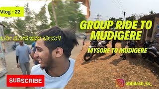 MYSORE TO CHIKKAMAGALURU BIKE RIDE  GROUP RIDE TO MUDIGERE Vlog  22  Moto Vlog  VWA [upl. by Jennilee]