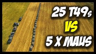 ► World of Tanks Maus x 5 vs 25 T49s  Jumping Ramming Fails Pit Fight  Face Off 14 [upl. by Faires]