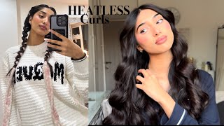 OVERNIGHT HEATLESS CURLS TUTORIAL  ROBE CURLS  HUMNA NAEEM [upl. by Melina]