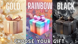 Choose your gift gift 🎁💝✨️ 3 gift box challenge  Gold Rainbow amp Black giftboxchallenge [upl. by Airlee]