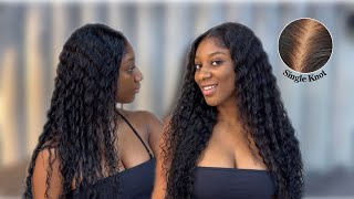 Ahuofe  New single knot preplucked deep wave frontal Wig Install ft Alipearl Hair [upl. by Hardin]