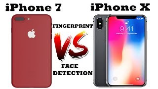 iPhone 7 Vs iPhone X Best Feature FACE DETECTION [upl. by Larkin]