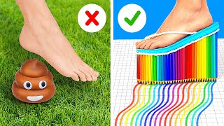 COLORFUL SHOE HACKS 🌈 POPULAR VS UNPOPULAR GIRLS AT SCHOOL by 123 GO [upl. by Northway]