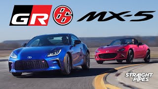 The LAST Affordable RWD Manual Gas Cars 2022 Toyota GR 86 vs Mazda Miata MX5 [upl. by Akeim]