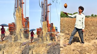 Borewell Drilling  7 Hp Motor 150 Feet Deep boring With Coconut water checking Method  Borewells [upl. by Euqinemod]