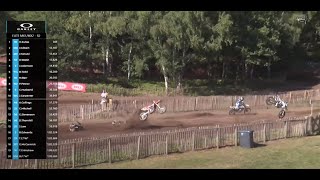 MX Nationals 2022 Hawkstone Park Elite Pro Race  Talviku and Adamson big crash [upl. by Sanson567]