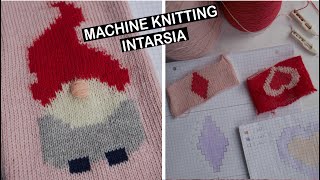 Knitting Intarsia  planing designs reading charts and knitting with the intarsia carriage [upl. by Afaw]