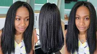 NATURAL BLOWOUT CROCHET WITH REGULAR BRAIDING HAIR  Kinky Straight Crochet  straighthaircrochet [upl. by Harhay83]