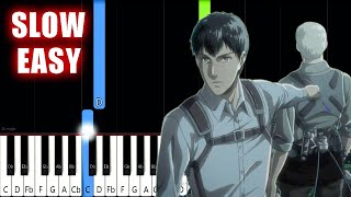 Apple seed  Attack on Titan OST  SLOW EASY Piano Tutorial [upl. by Schonfeld411]