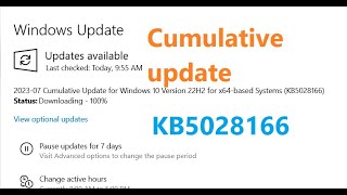 Cumulative Update for Windows 10 Version 22H2 for x64 based Systems KB5028166 [upl. by Ailina]