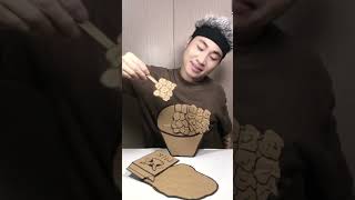 eat noodles cardboard asmr funny cardboard [upl. by Acirre734]